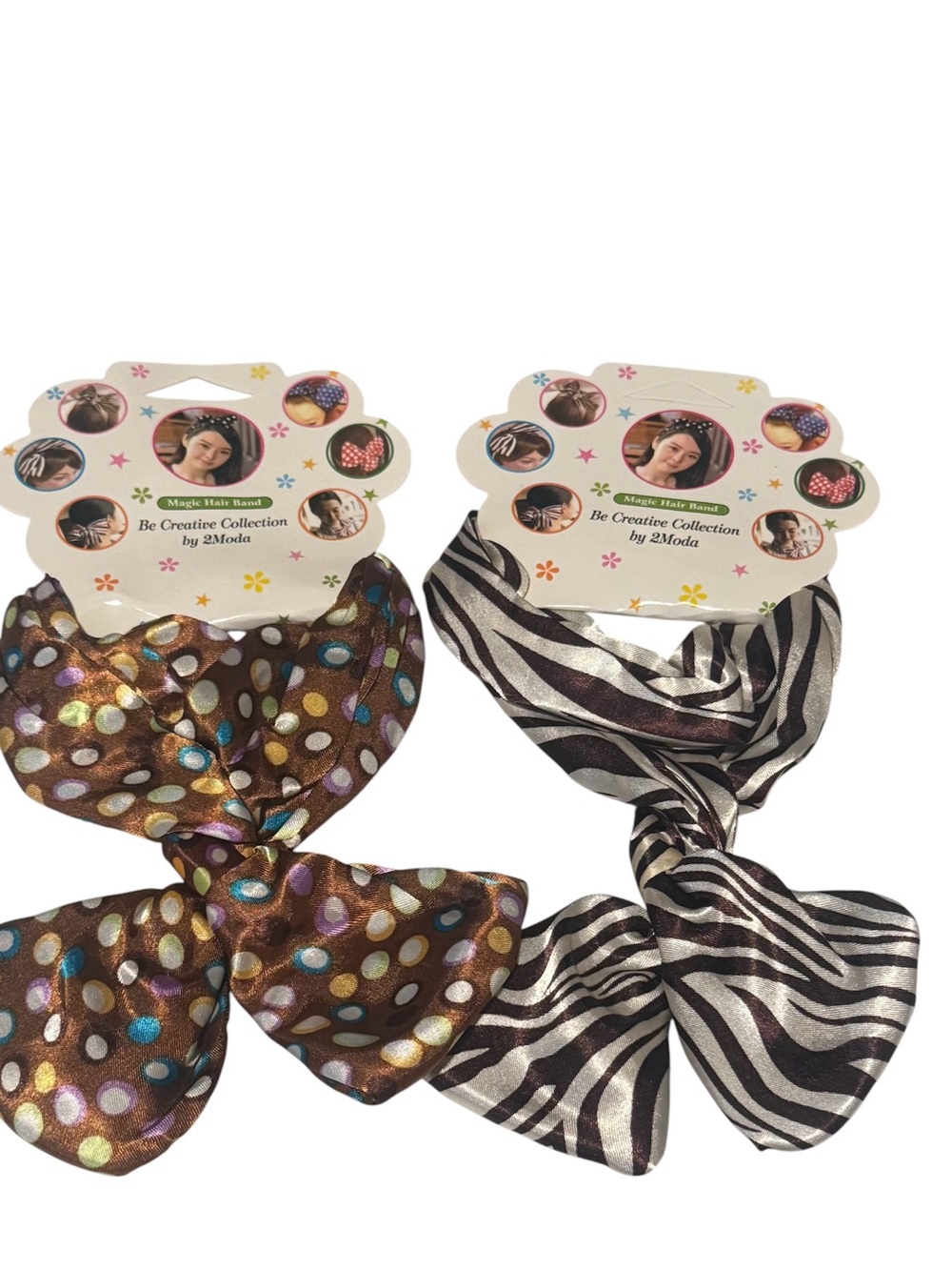 Be Creative Collection Kids Polka Dot and Zebra Hair Bows - Brown & Black/White